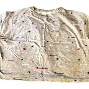 Champion rainbow Logo Pattern crop top (XL)